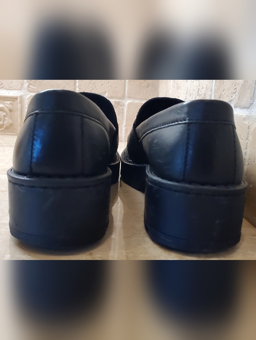 Women's Born Black Contessa Leather Buckle Penny Loafers Size 8 - Picture 6 of 11